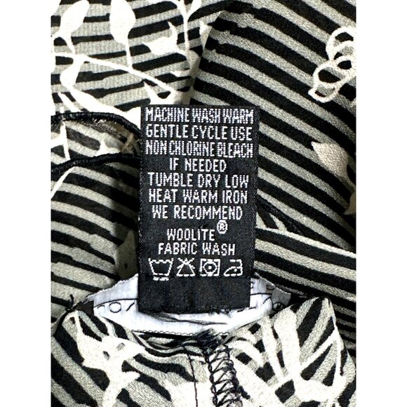 Jonathan Martin Studio Vintage Size 12 Black White Floral Wrap Blouse City Chic - Picture 7 of 8